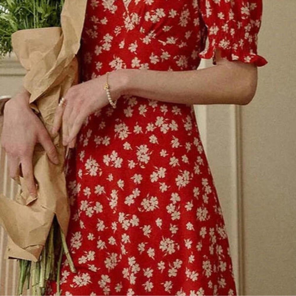 NWT Simply Retro Stormi Floral Midi Dress | Lace Trim | Size S - Picture 4 of 13